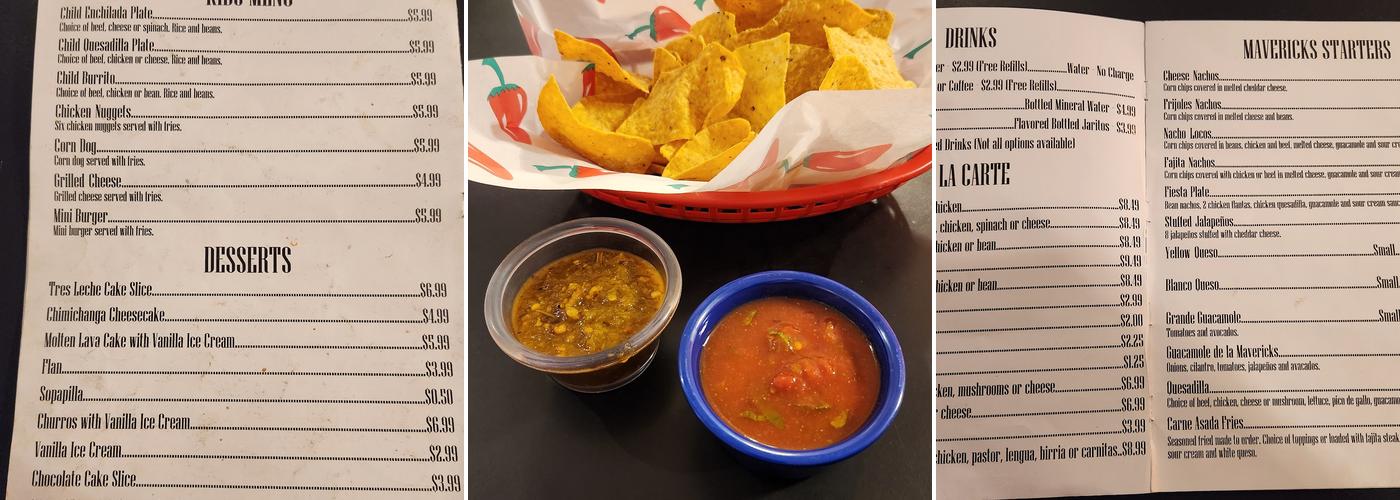 Maverick's Cafe Menu
