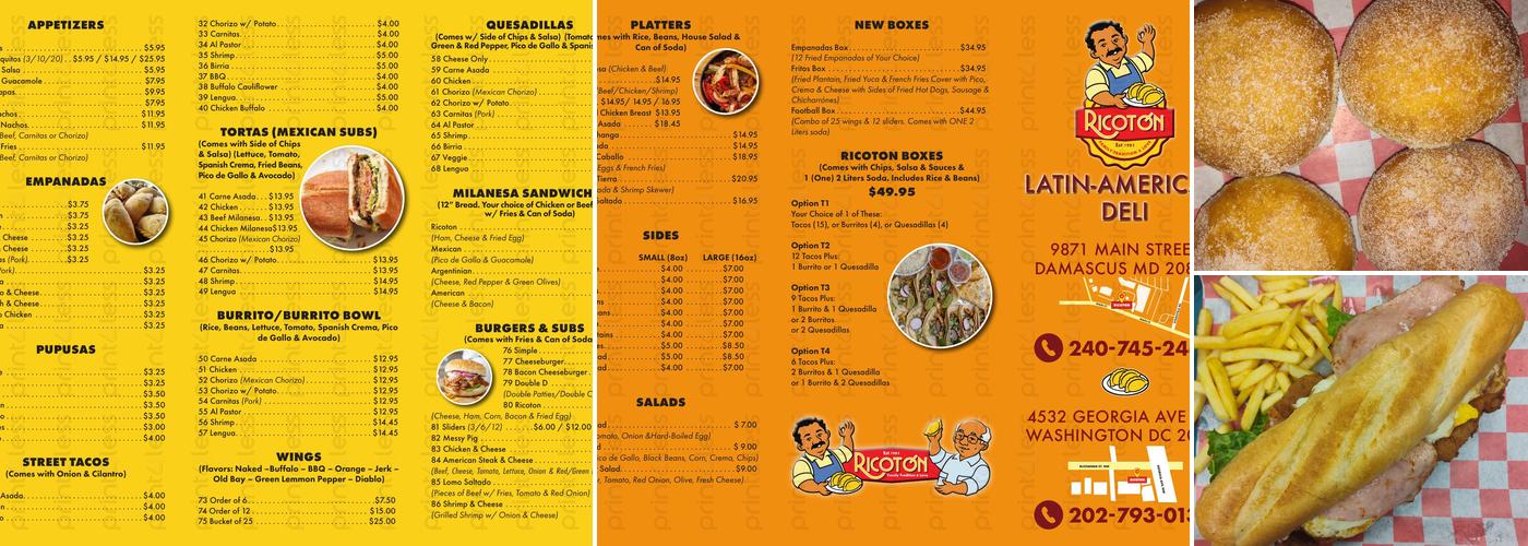 Ricoton DC Menu