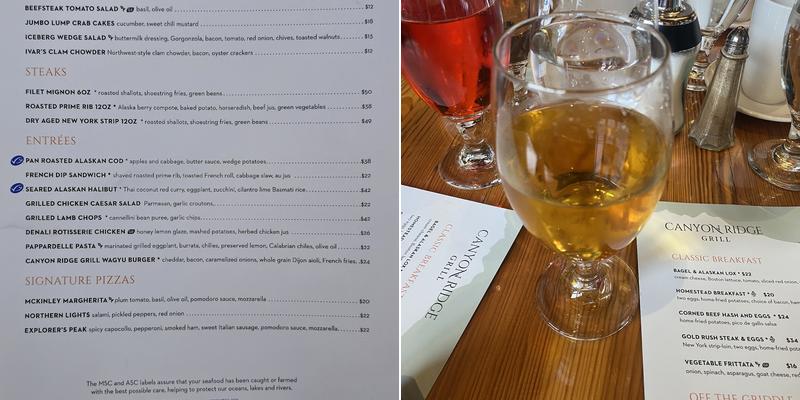 Canyon Ridge Grill Menu