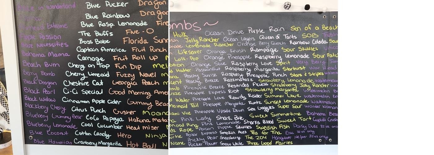 Hometown Energy & Nutrition Menu