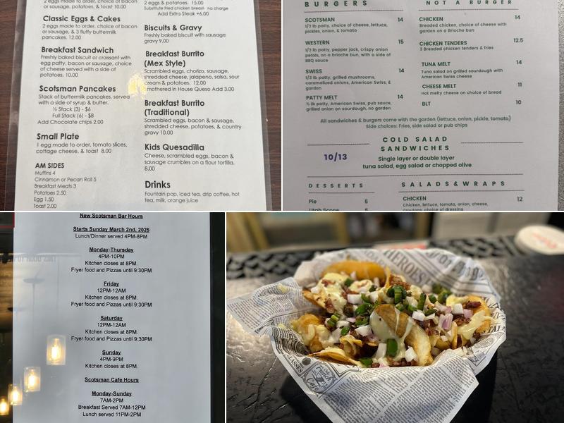 Scotsman Bar And Cafe Menu