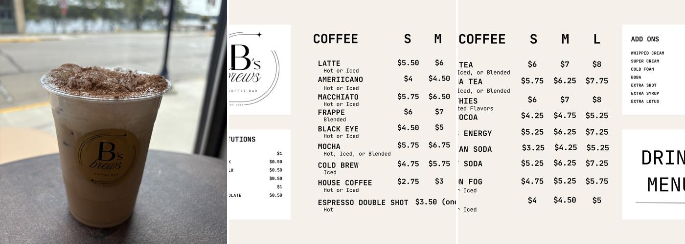 B’s Brews Menu