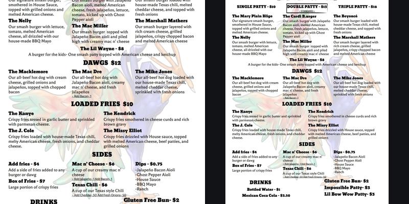 El Pollo Feo Get Smashed Menu