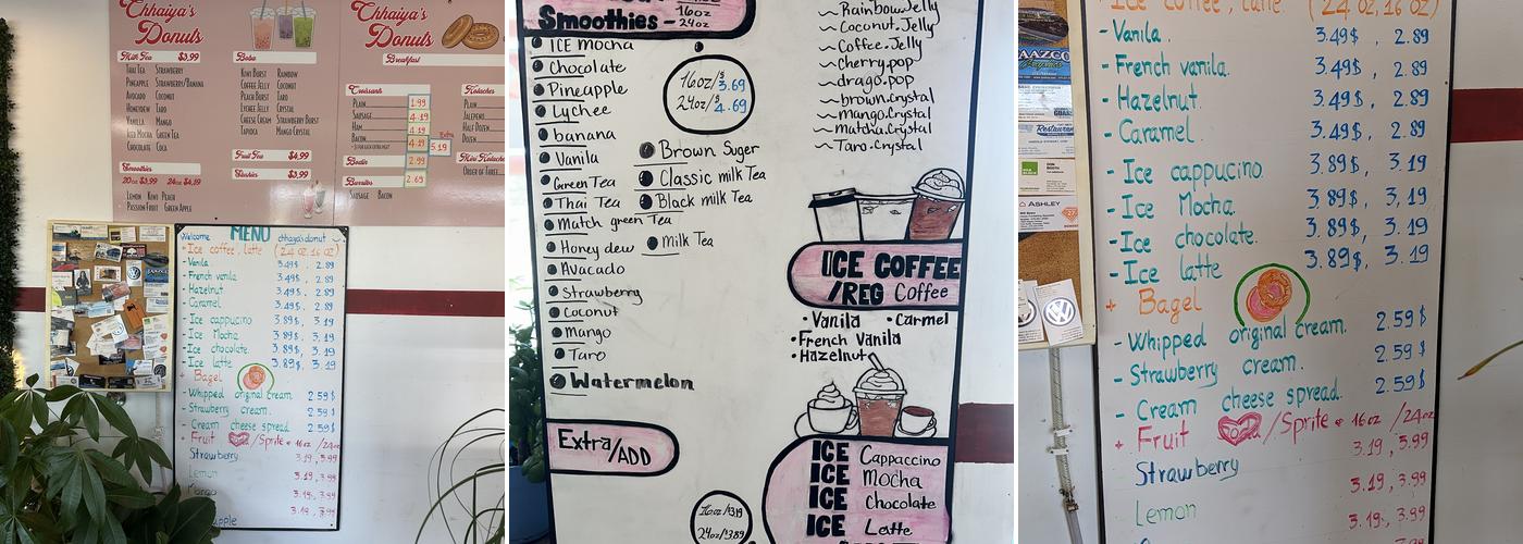 Chhaiya's Donuts Menu