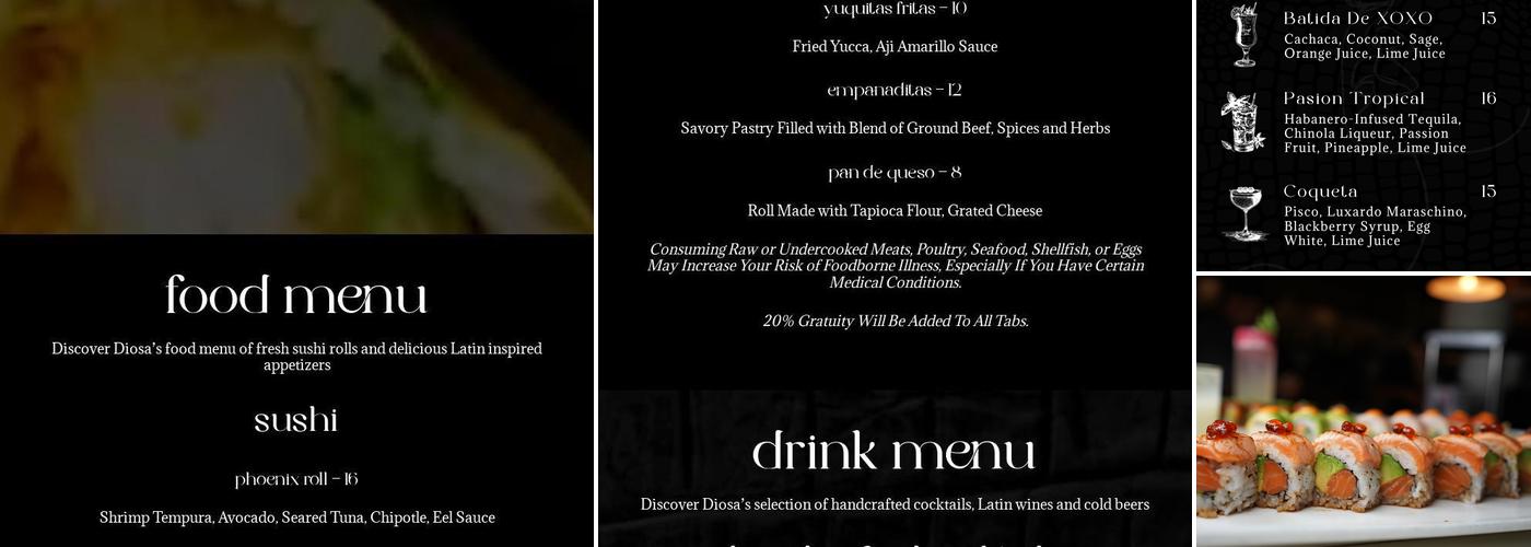 Diosa DC Menu