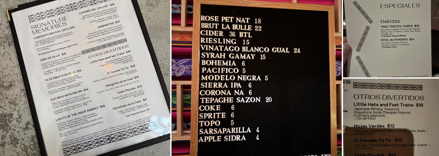 Providencia Menu