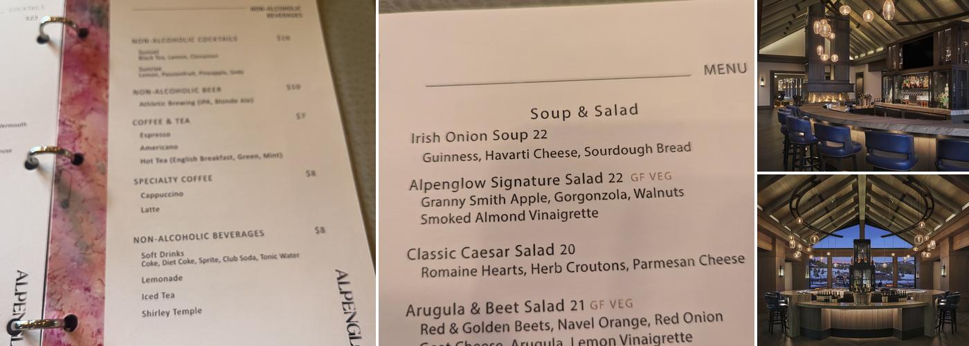 Alpenglow Menu