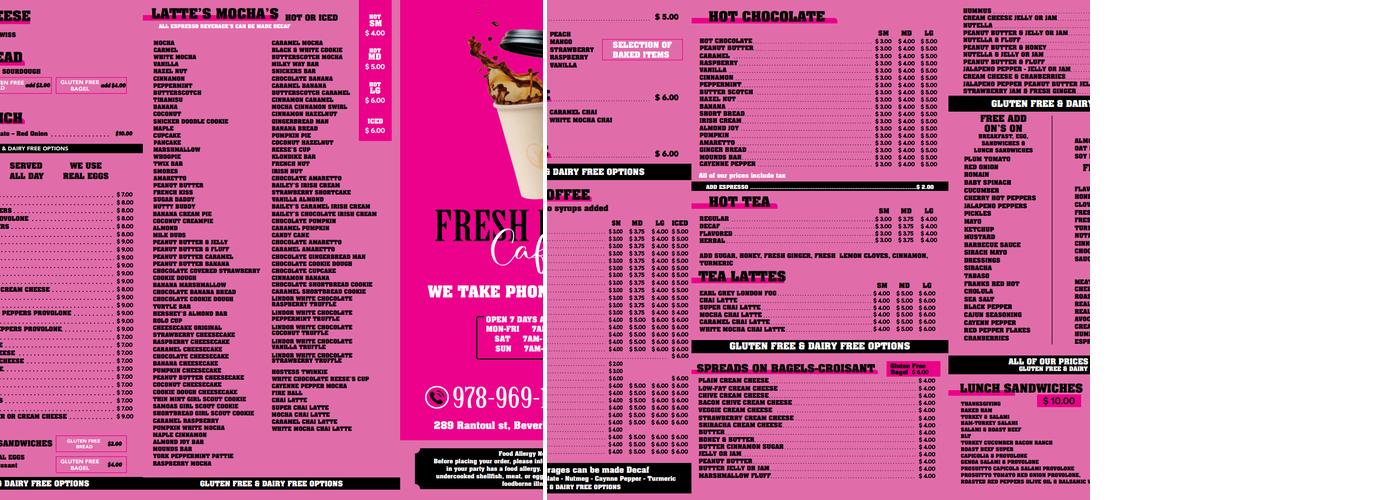 Fresh Brew Cafe Beverly Menu