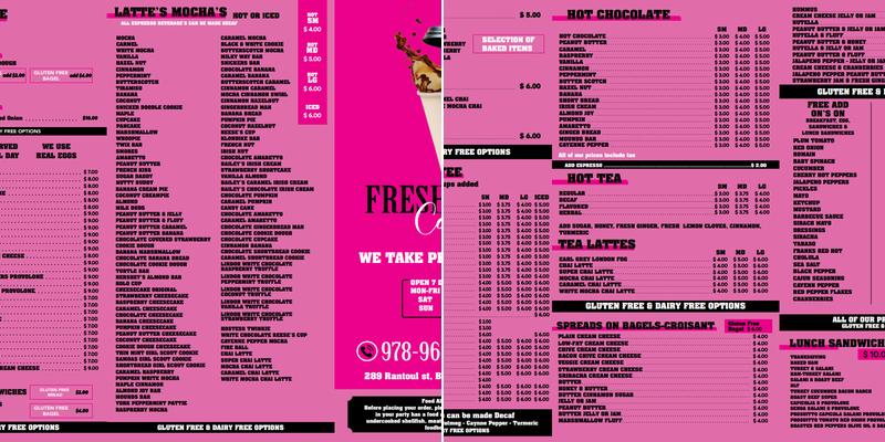 Fresh Brew Cafe Beverly Menu