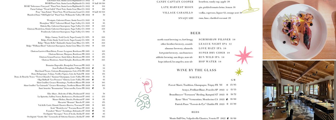 Solstice Menu
