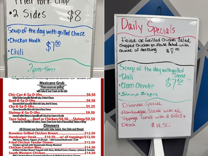 Crazy Rick's Cafe Menu