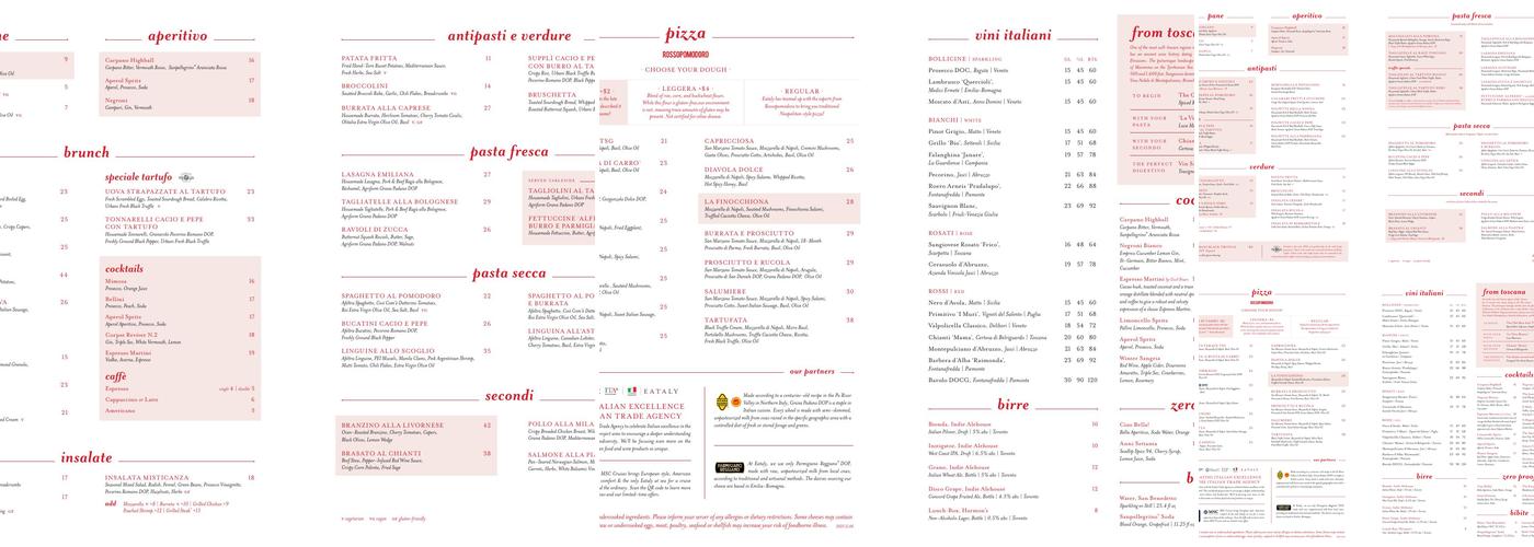 Eataly Don Mills Menu