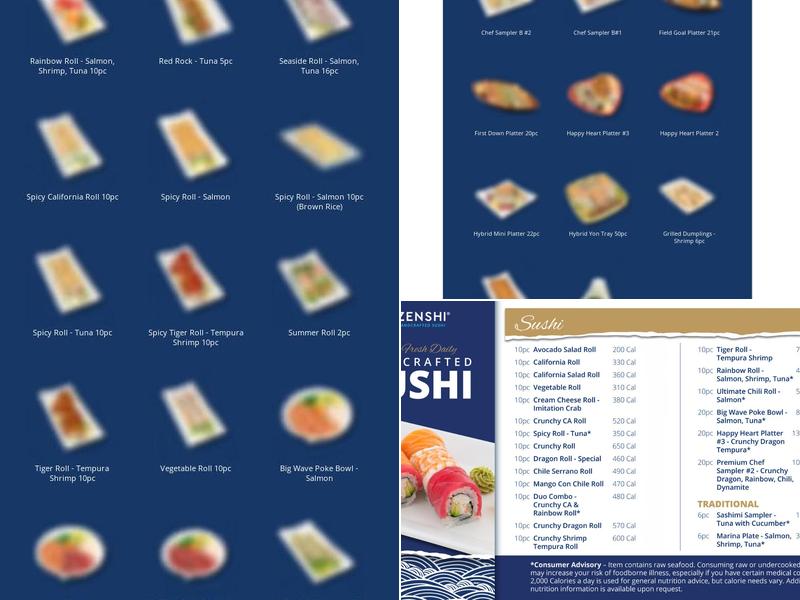 ZENSHI Handcrafted Sushi Menu