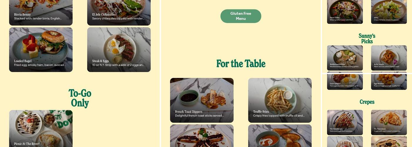 Sunny's: All Day Brunch & Bar Menu