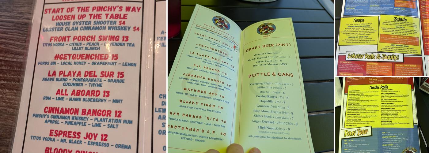 Pinchy’s Lobster & Rawbar Menu