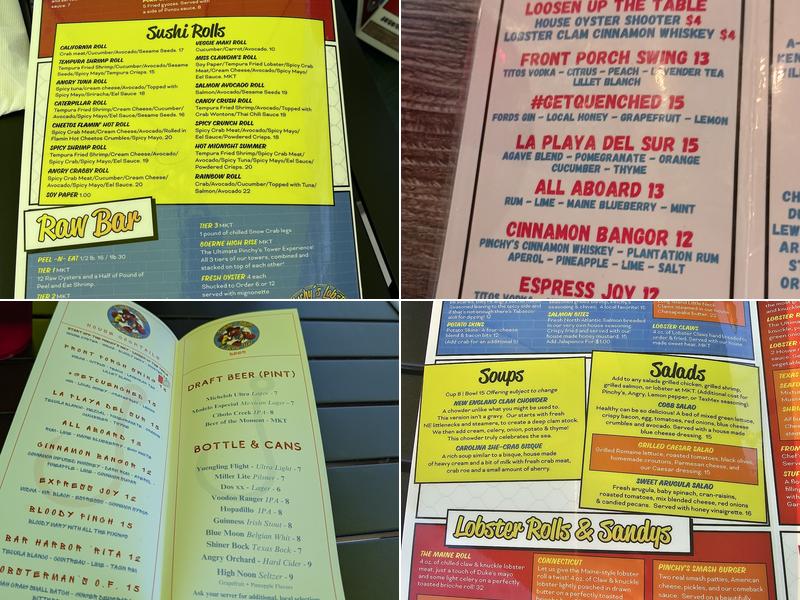 Pinchy’s Lobster & Rawbar Menu