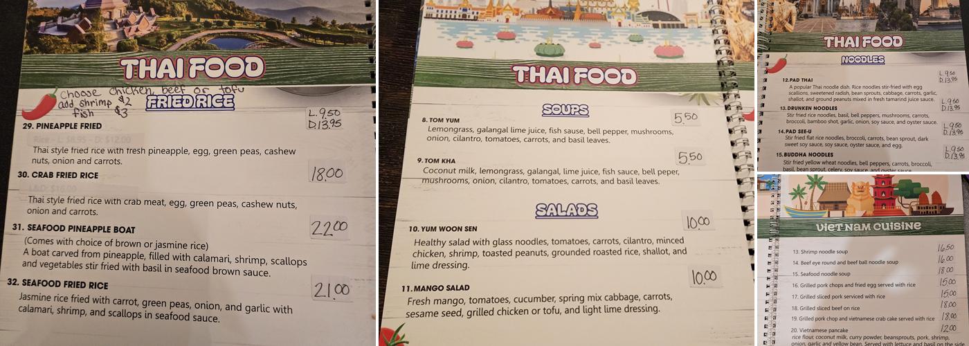 WALLY'S VIET-THAI RESTAURANT Menu