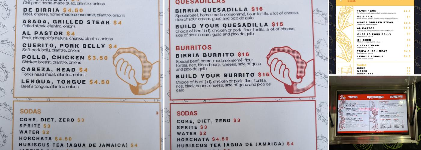 Taco Fiesta El Chingon Menu