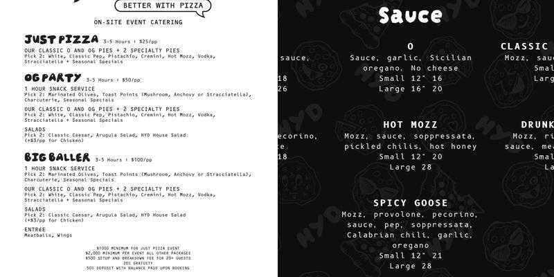 How Ya Dough'n Pizza Menu