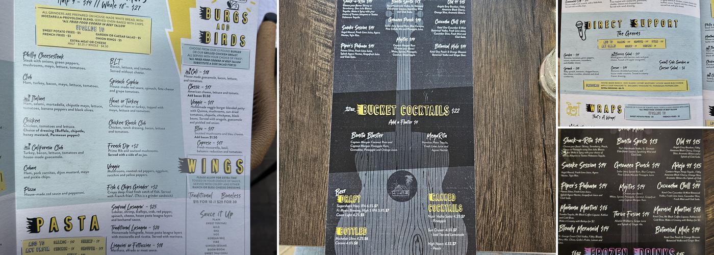 Sugarshack Downtown Menu