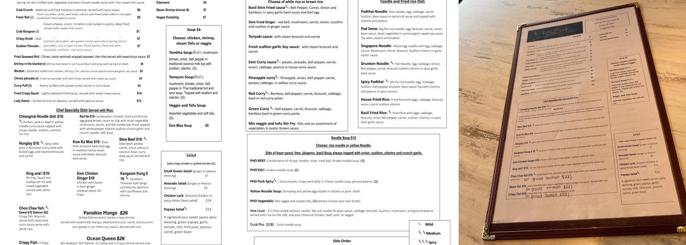 Eem Boone Menu