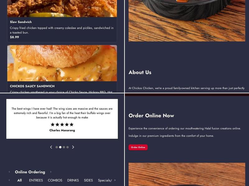 Chickos Chicken Menu