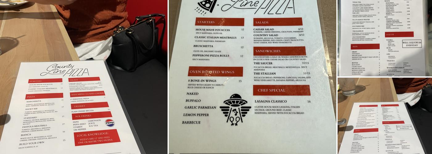 County Line Pizza Menu