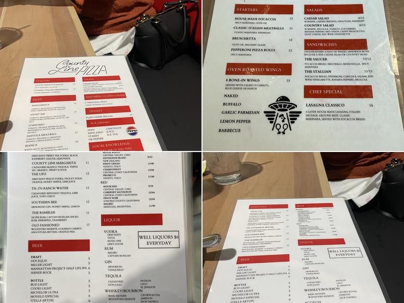 County Line Pizza Menu