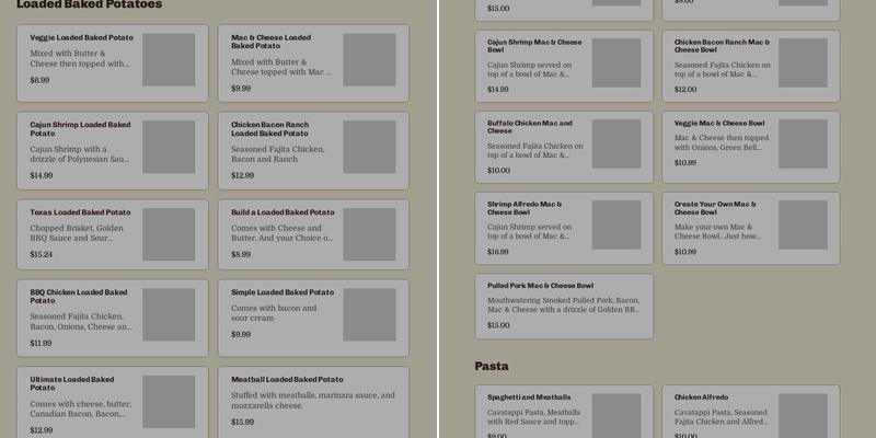Totally Taters Menu