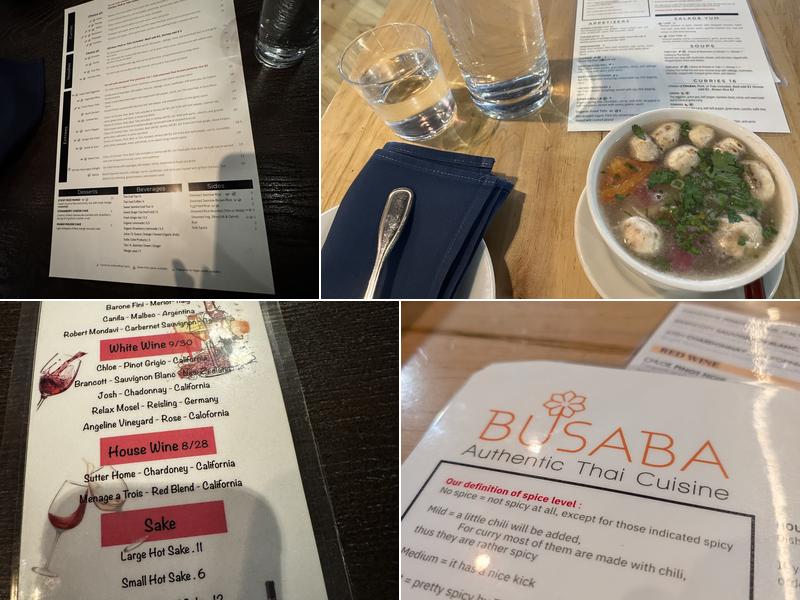 Busaba Pearl St Menu
