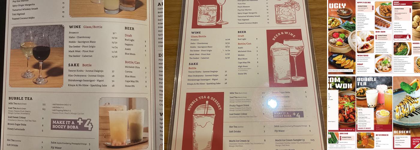 Ugly Dumpling Menu