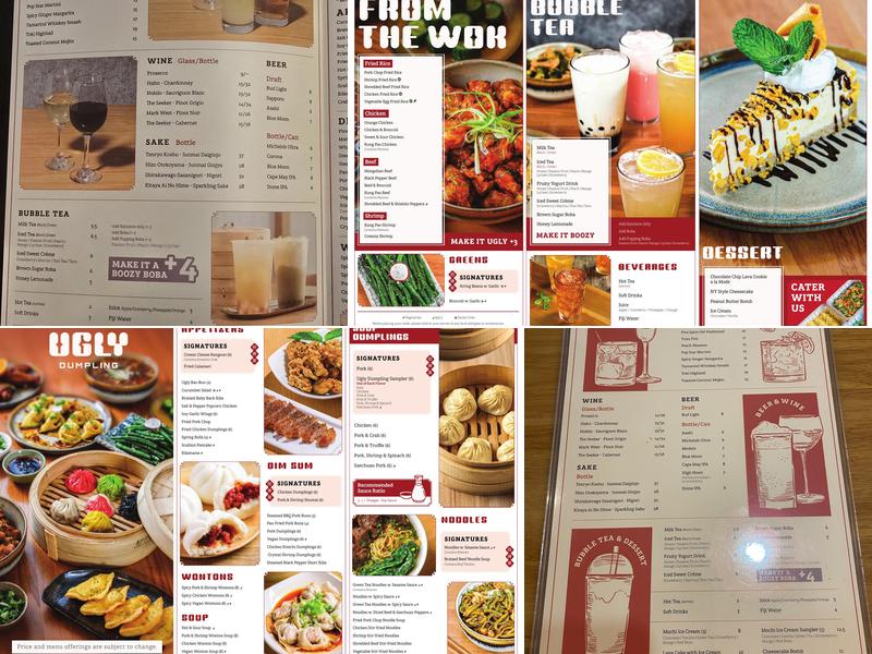 Ugly Dumpling Menu