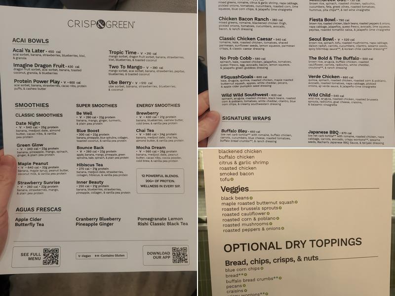 Crisp & Green Menu