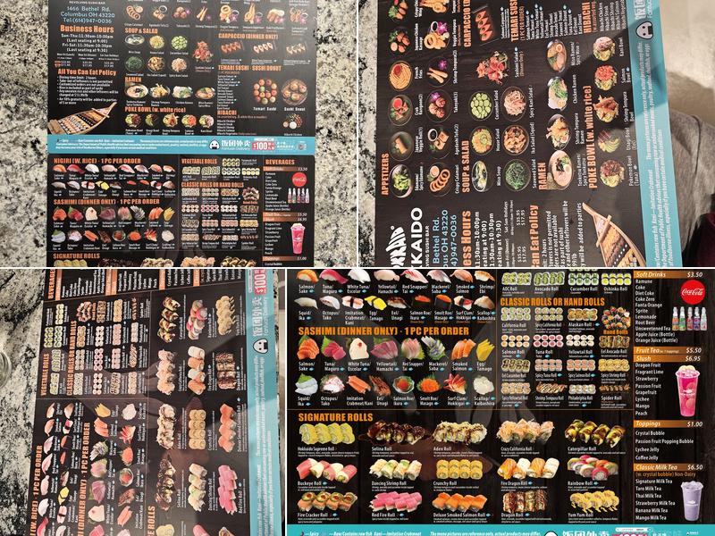 Hokkaido Revolving Sushi Bar Menu