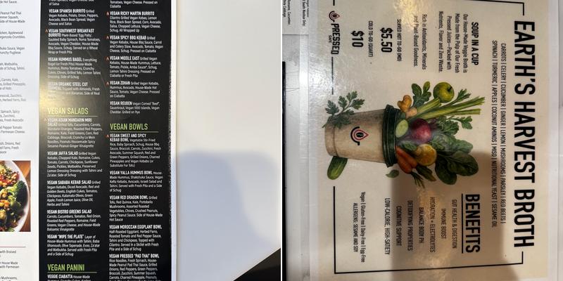 Pressed Cafe Menu