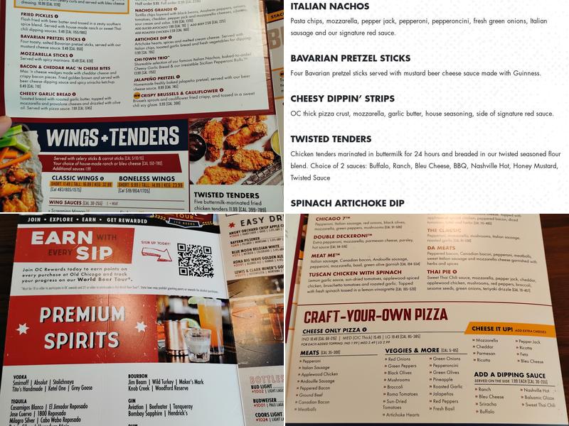 Old Chicago Pizza + Taproom Menu