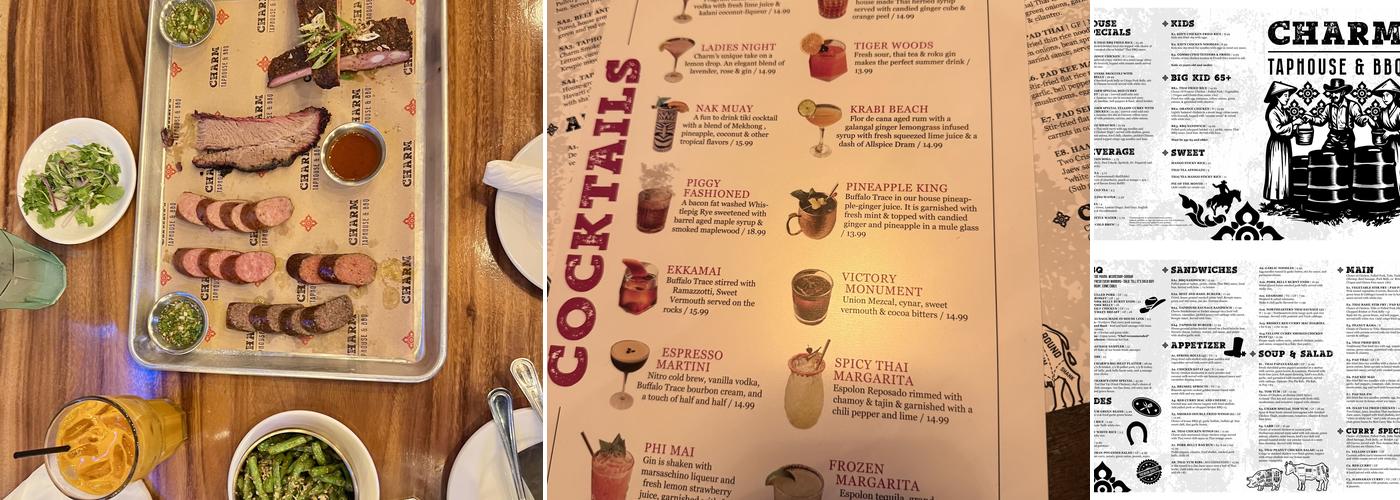 Charm Taphouse & BBQ Menu