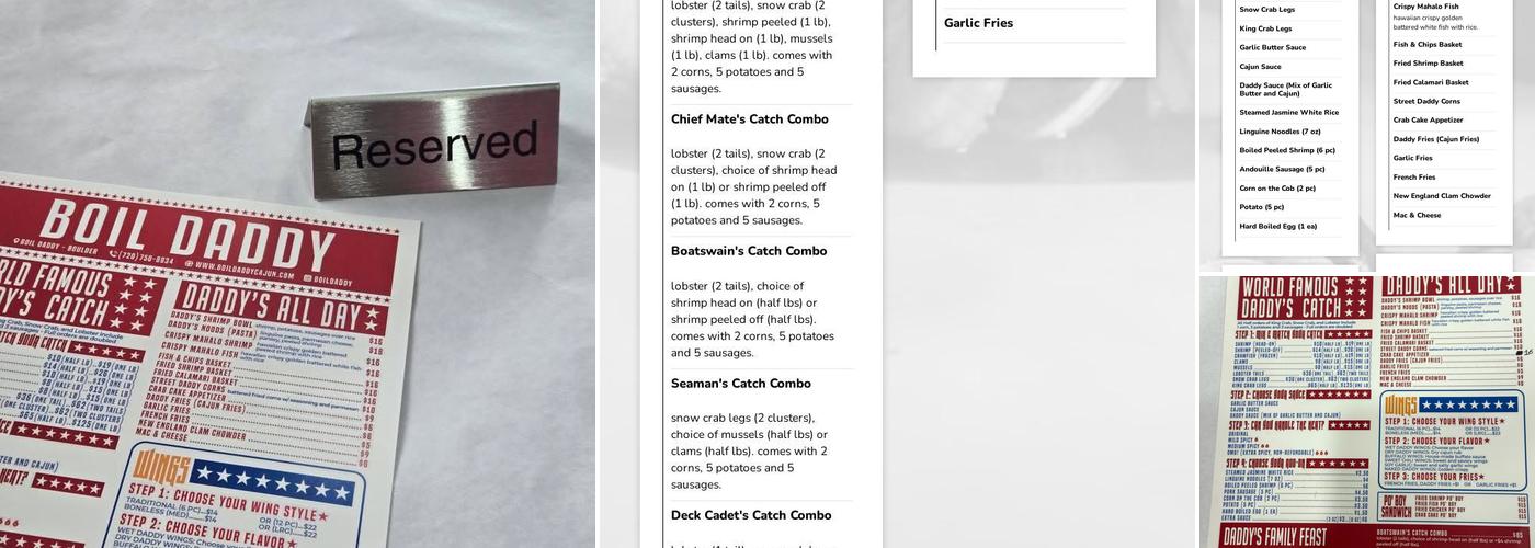 Boil Daddy - Boulder Menu