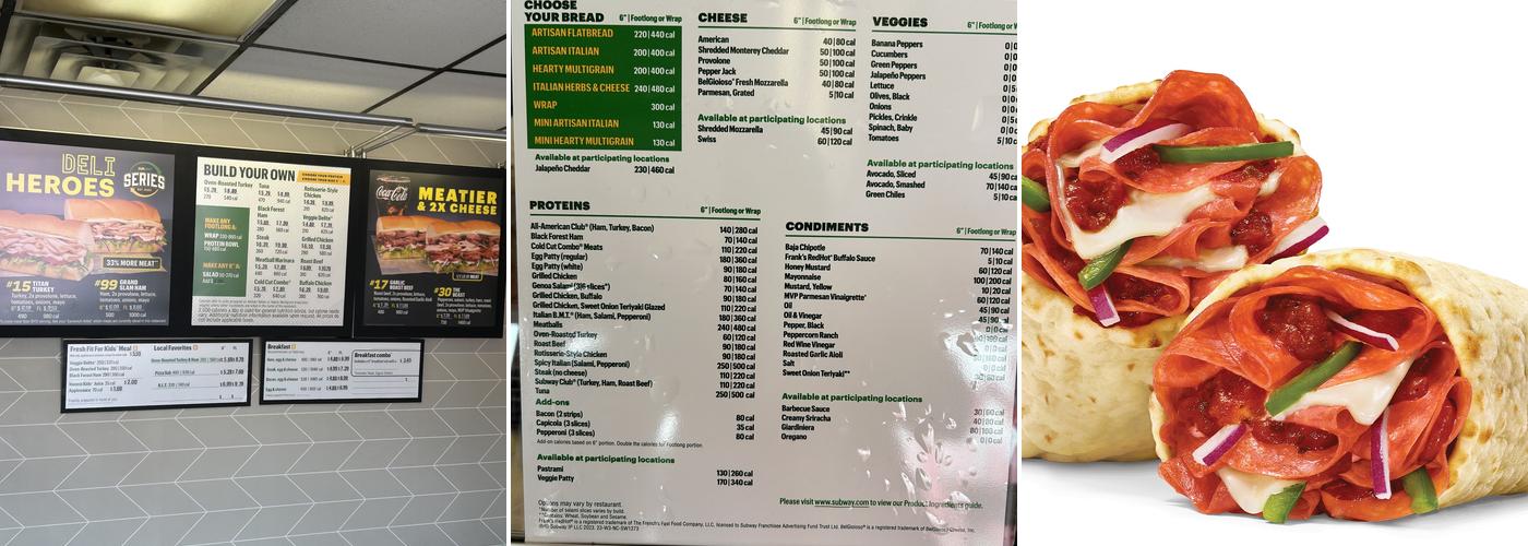 Subway Menu