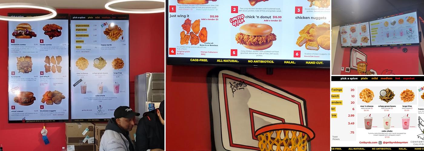 Byrd's Hot Chicken Menu