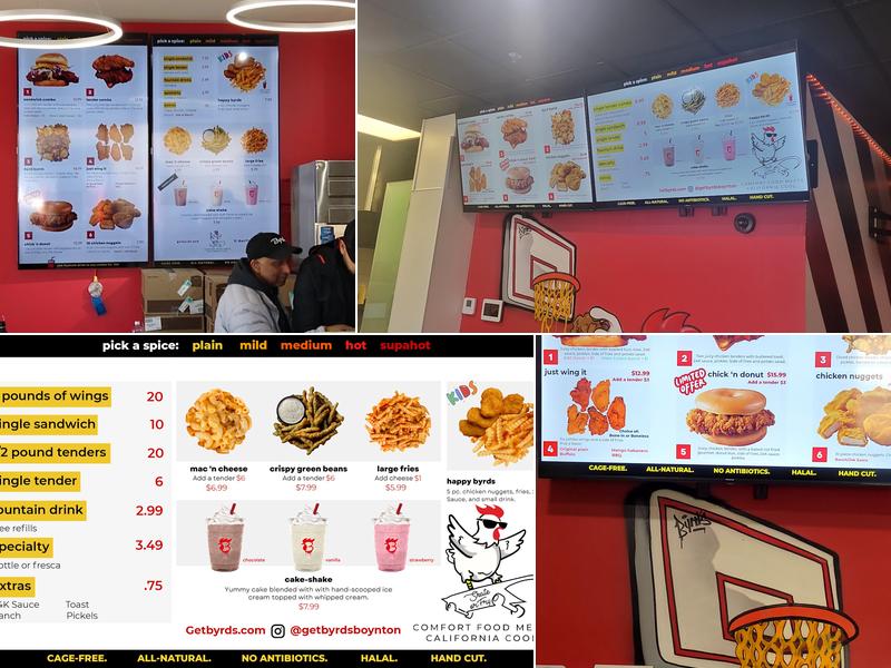 Byrd's Hot Chicken Menu