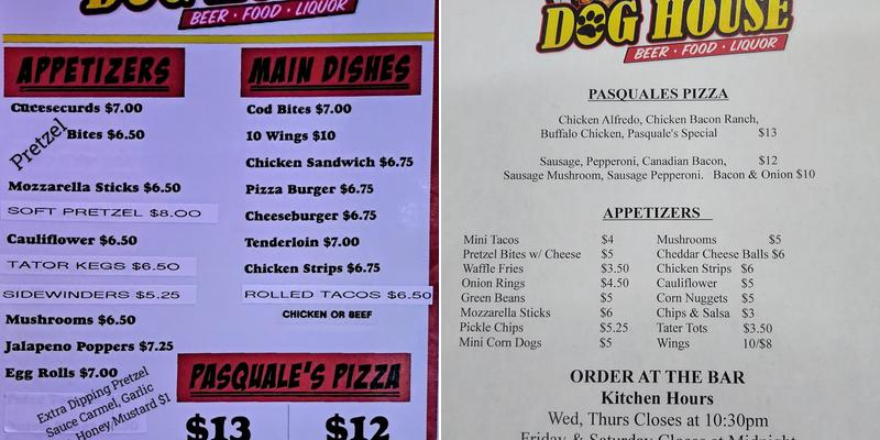 Burt's Dog House Menu