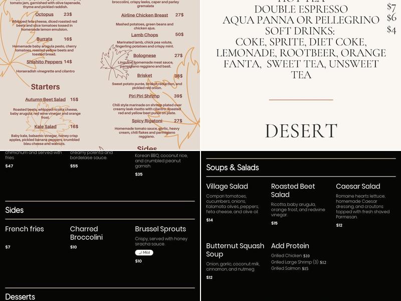 Sofra Kitchen Bar & Bistro Menu