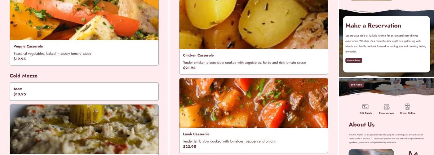 Turkish Kitchen Menu