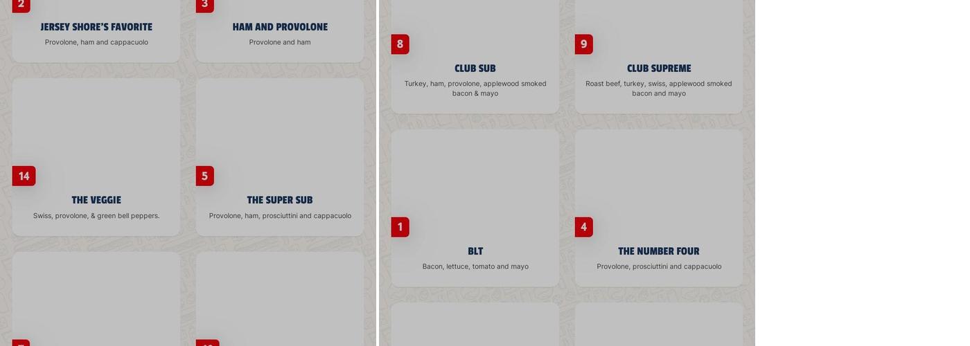 Jersey Mike's Subs Menu