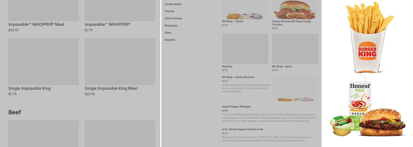 Burger King Menu