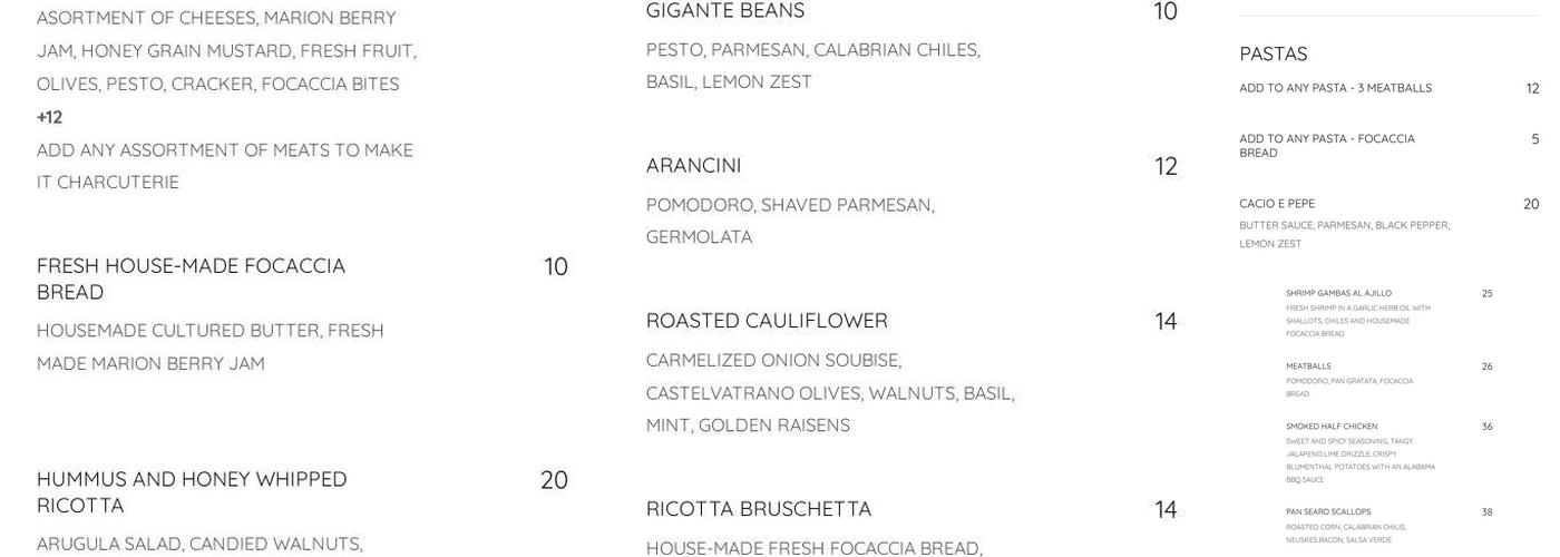 Cellar 417 Menu