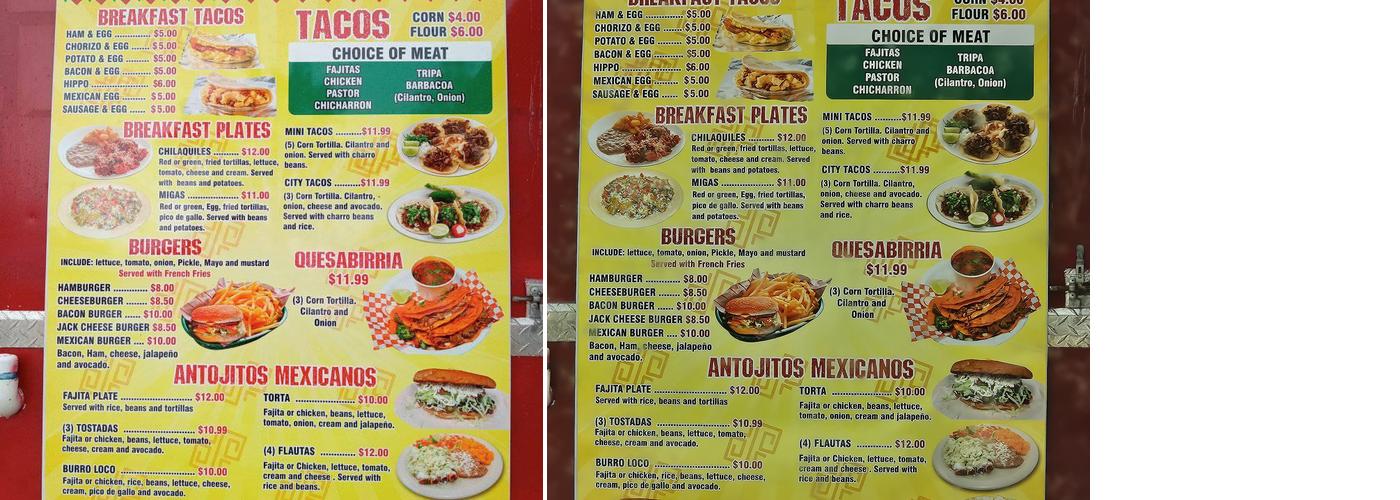 Taqueria El Sazon Menu
