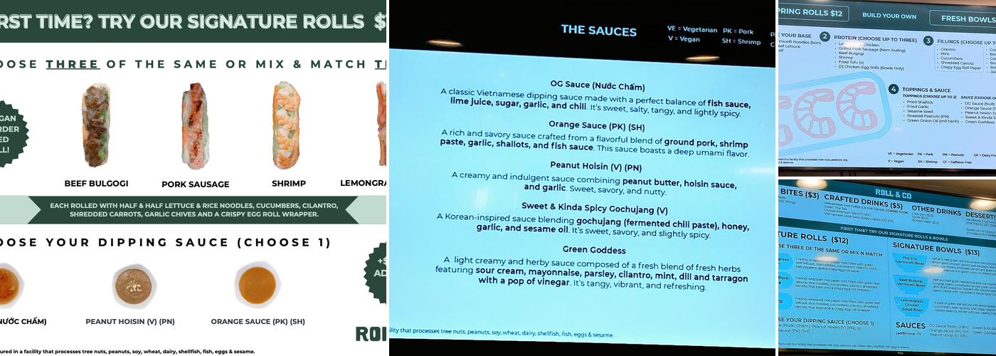 Roll & Co Menu
