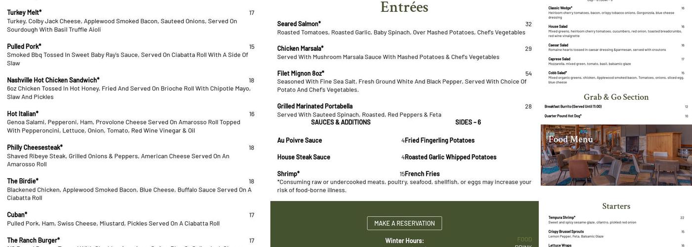 Tee One Restaurant Menu